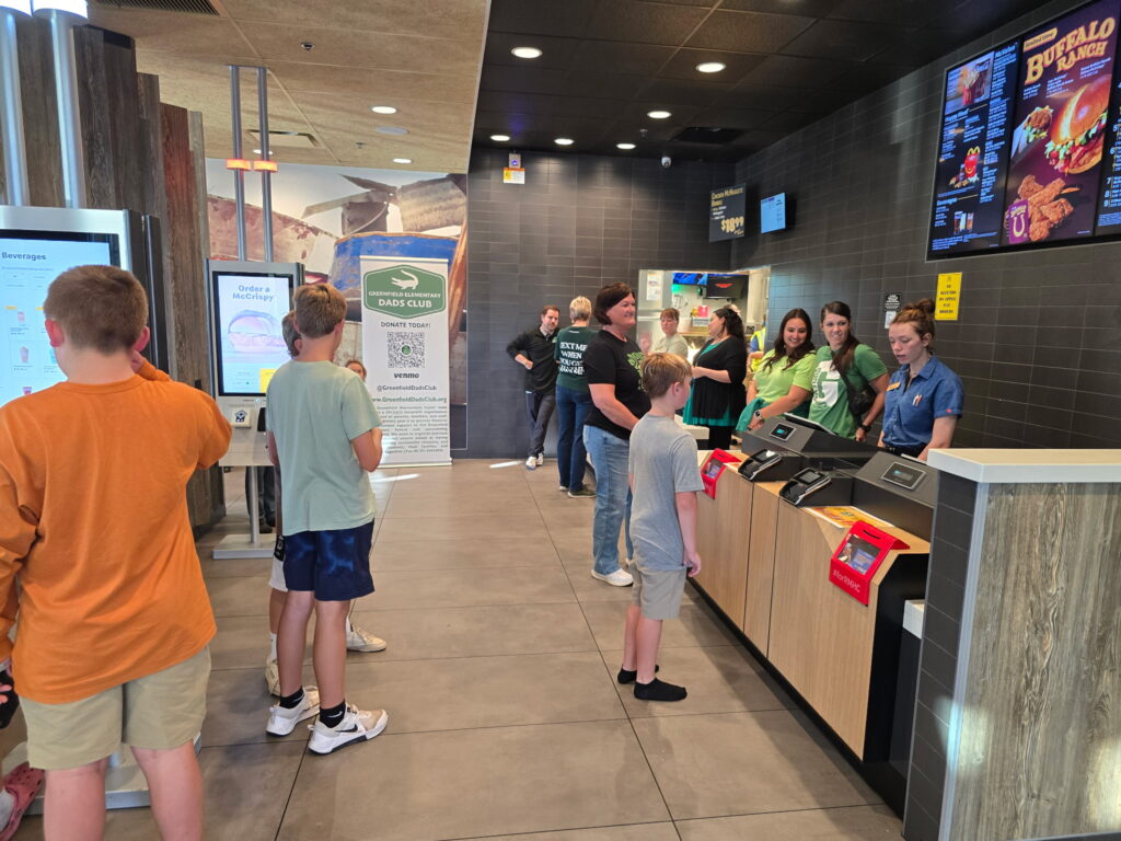 Greenfield staff working at Dads Club Restaurant Night at McDonald's 2025